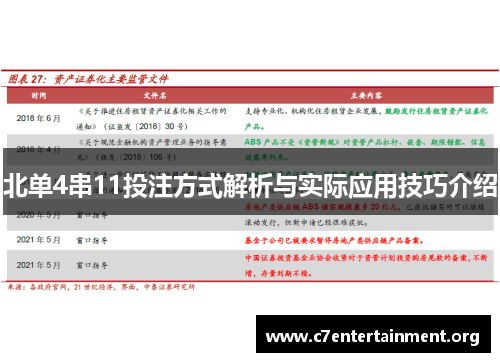 北单4串11投注方式解析与实际应用技巧介绍