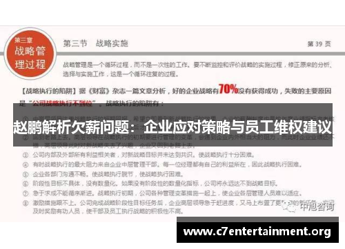 赵鹏解析欠薪问题：企业应对策略与员工维权建议